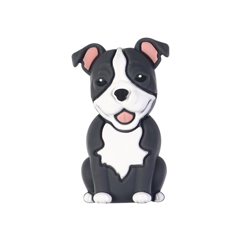 20Pcs Silicone 3D Focal Beads Cute Puppy Sitting Pose 11