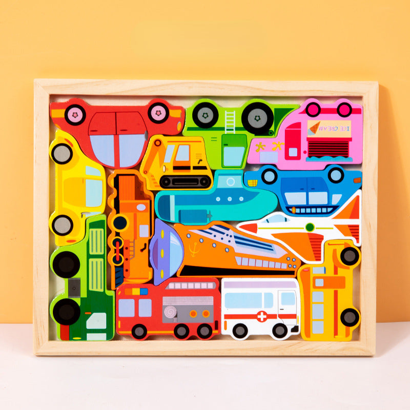 Wooden 3D Puzzle Creative Animal and Vehicle Toys for Kids 7