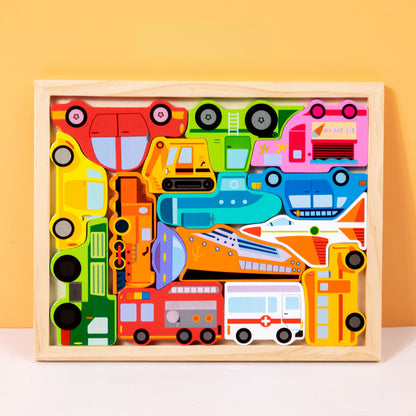 Wooden 3D Puzzle Creative Animal and Vehicle Toys for Kids 7