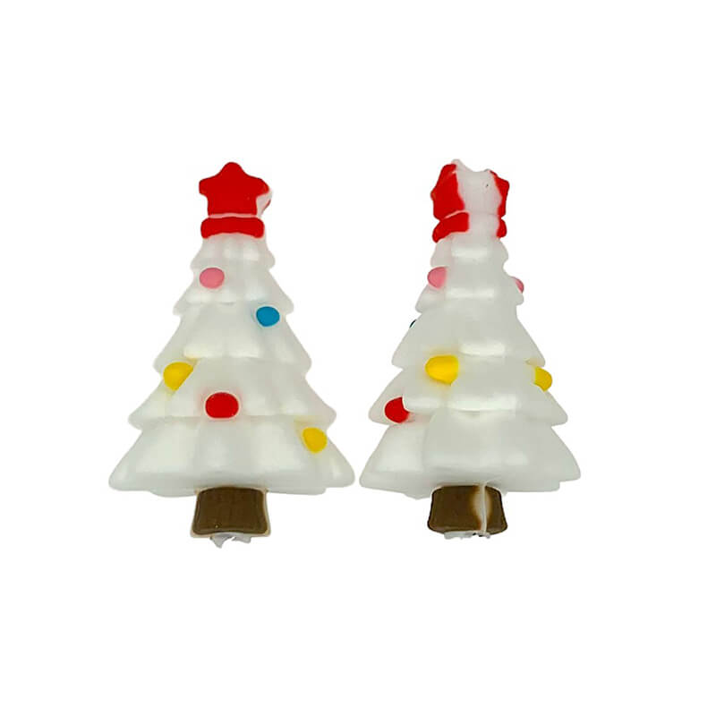 3D Silicone Focal Beads Christmas Tree Red Star Decorated