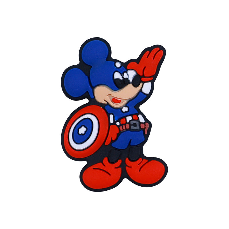 20pcs Silicone Focal Beads Round Ear Mouse Character with Shield