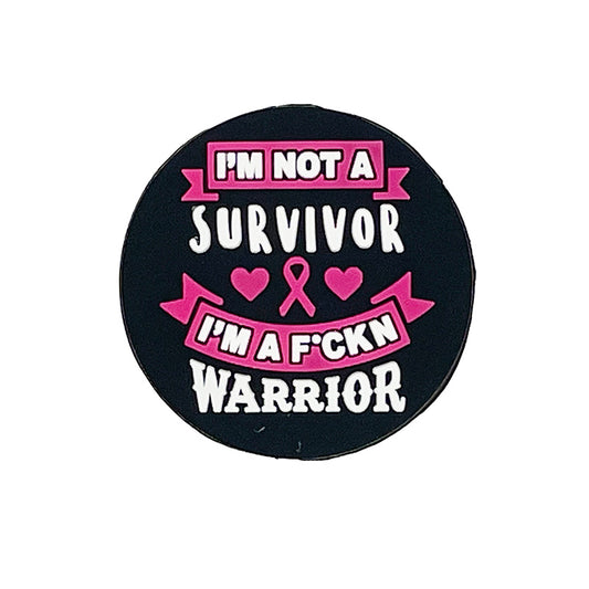 20pcs Silicone Focal Beads Survivor Warrior Text Design