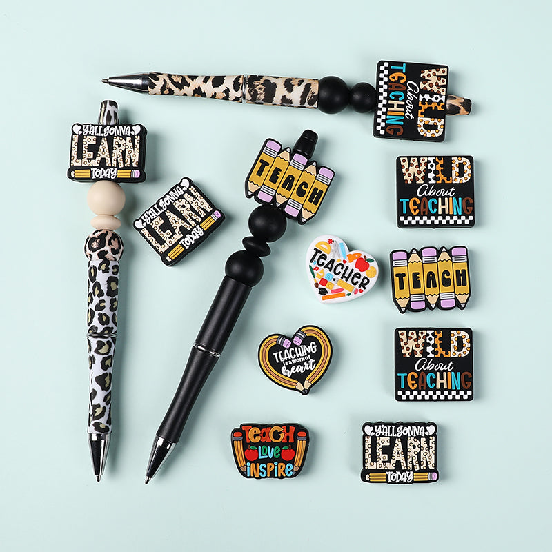 Silicone Focal Beads Teacher Heart Teaching Motivation Learn Designs 8