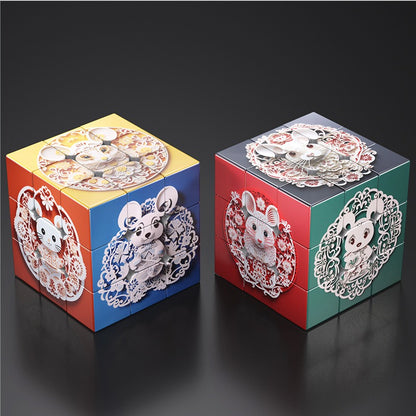 Plastic Zodiac Magic Fidget Cube Puzzle Toy 5.7cm 12