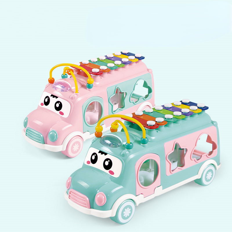 Plastic Bus Xylophone Toy Musical Instrument for Baby Early Education