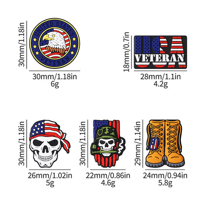 20Pcs Silicone Focal Beads USA Veterans Series Military Symbols Emblem Design 9