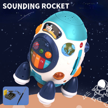 Plastic Kids Aviation Rocket Music Drum Educational Toy 10