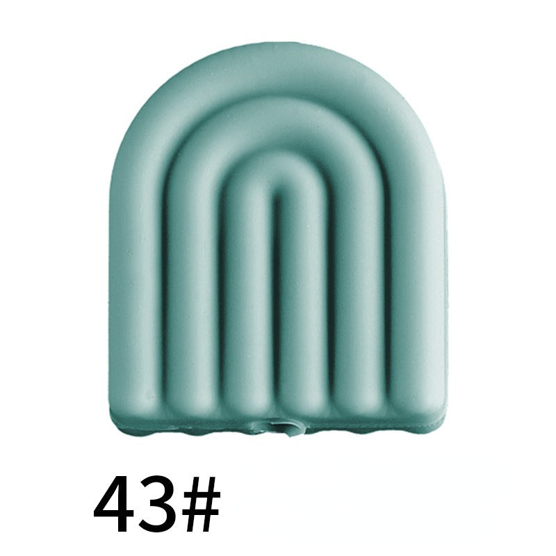 20pcs Silicone Focal Beads Arch Solid Color Design 15