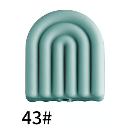 20pcs Silicone Focal Beads Arch Solid Color Design 15