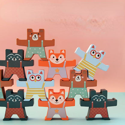 Wooden Building Blocks Cartoon Bear Educational Toy 35x23x3cm 2