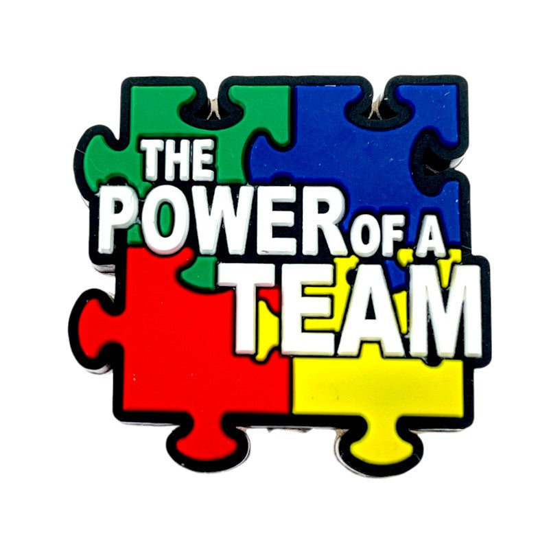 20pcs Silicone Focal Beads The Power of a Team Puzzle Piece Design