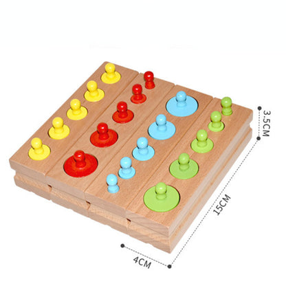Wooden Knobbed Cylinder Montessori Toys Sorting Toy