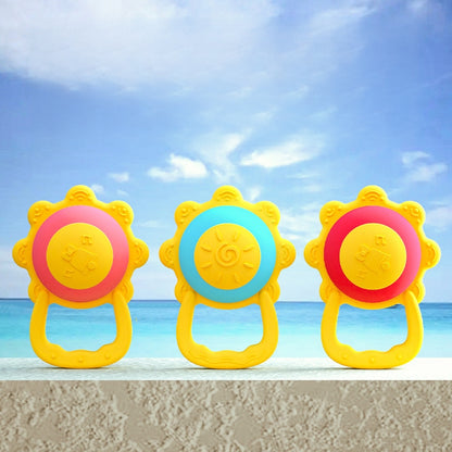 Silicone Baby Teether Toy Sun Drum Shape 2 Pcs Set 3