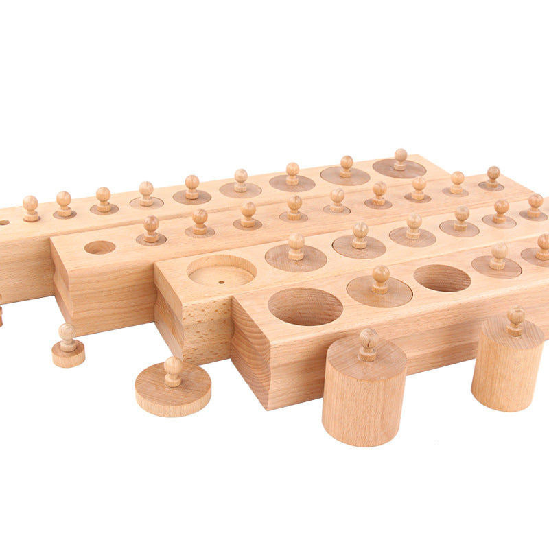 Wooden Knobbed Cylinder Montessori Toys Sorting Toy 2