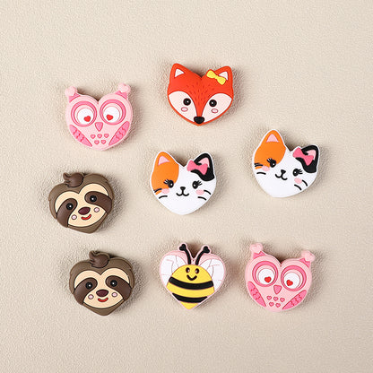 Silicone Focal Beads Valentine Day Heart Animal Variety 4