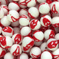 50pcs 15mm Red Ghost Face Print Silicone Beads