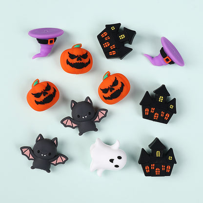 20Pcs Silicone 3D Focal Beads Halloween Theme Bat Ghost Haunted House 6
