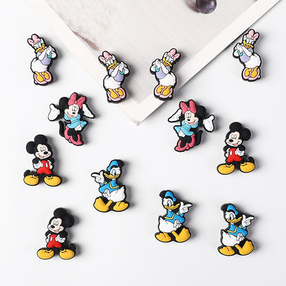 20Pcs Silicone Focal Beads Round Ear Mouse Character Hands on Hips Pose 3