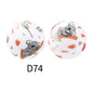 50pcs 15mm Rhombus Printed Silicone Beads Colorful Design 40