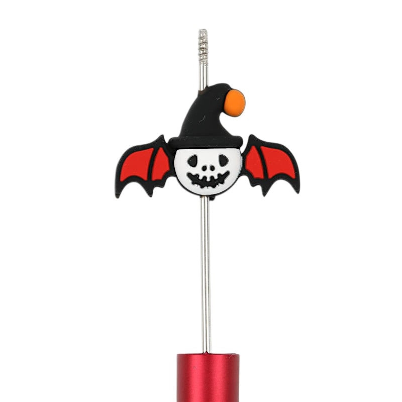 20Pcs Silicone 3D Focal Beads Halloween Witch Bat with Pointed Hat 3