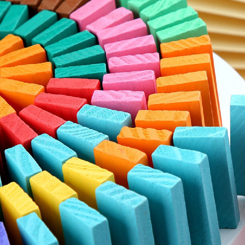 Wooden Building Blocks Educational Dominoes Toy for Kids 3