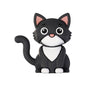20Pcs Silicone 3D Focal Beads Dark Cat Sitting Pose 11