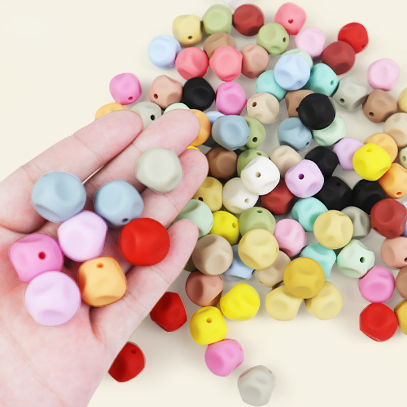 50pcs 15mm Irregular Silicone Beads Solid Color