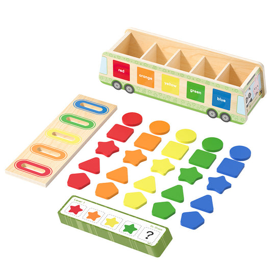 Wooden Montessori Toys Shape Matching Sorting Box for Kids
