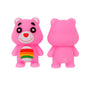 Silicone 3D Focal Beads Pink Bear Holding Rainbow Detail