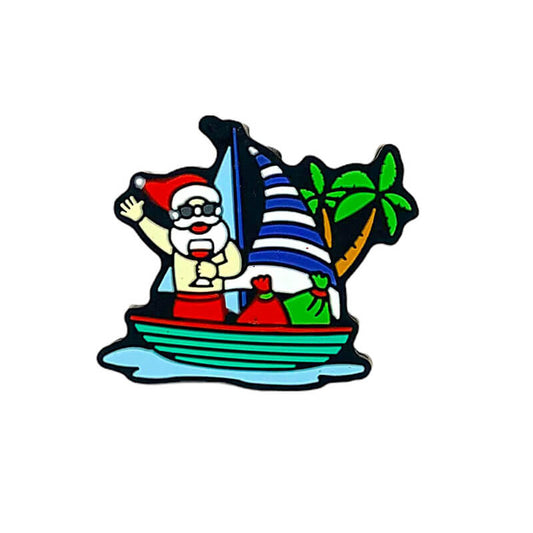 Silicone Focal Beads Summer Santa Sailing Boat Palm Tree Design