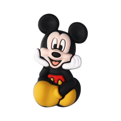 20Pcs Silicone 3D Focal Beads Round Ear Mouse Character Yellow Bear Round Tummy Large Gray Elephant Big Ears 10