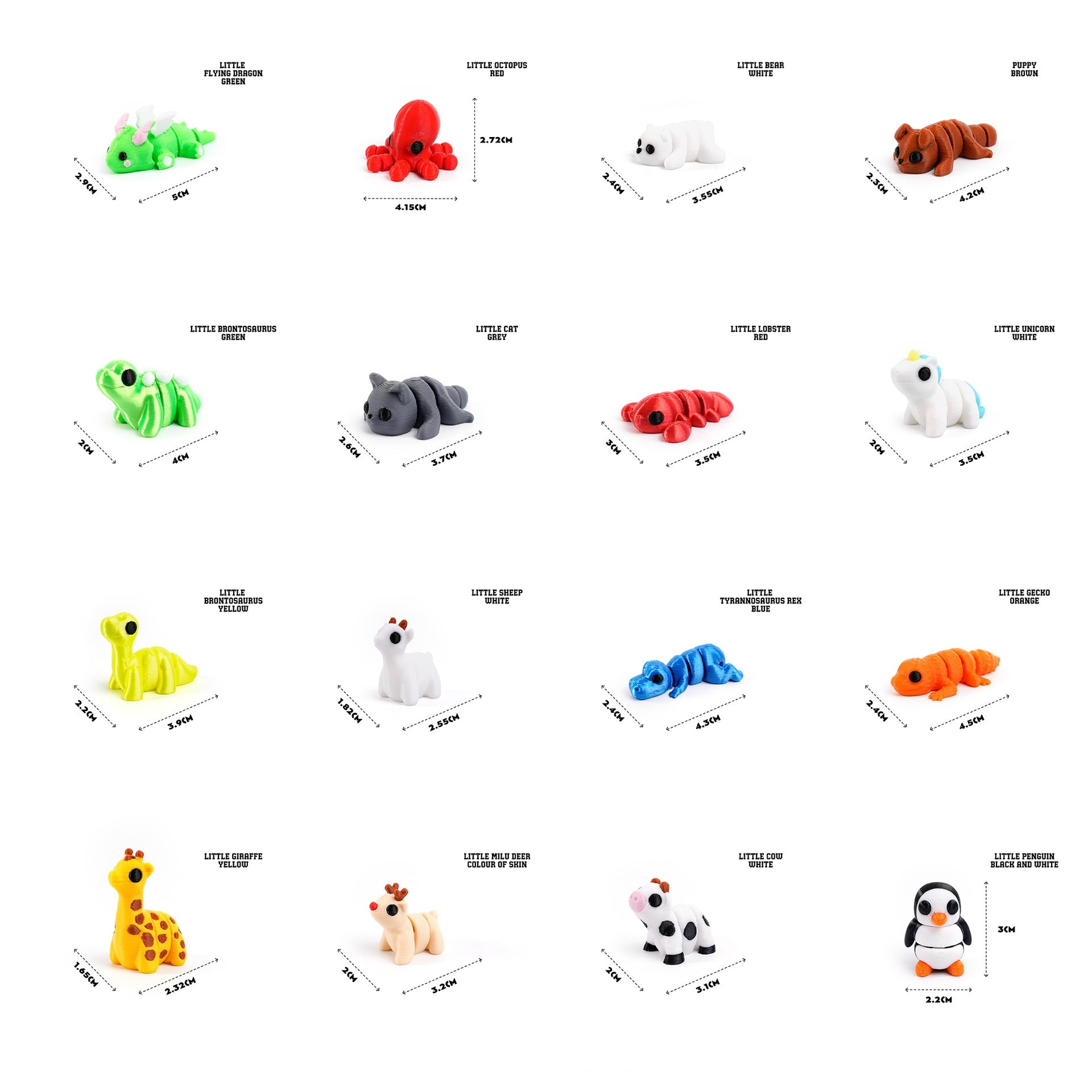 Giraffe 3D Printed Fidget Toy Articulated Flexible 3