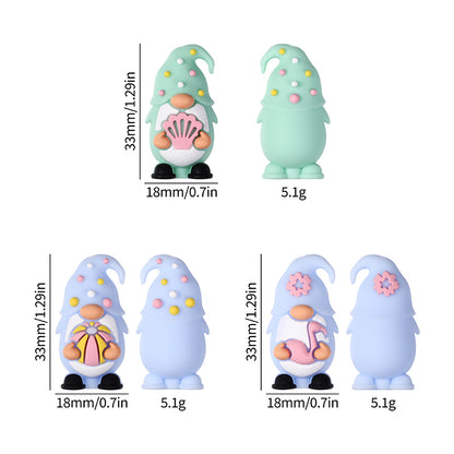 20Pcs Silicone 3D Focal Beads Summer Dwarf With Flower Detail 8