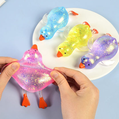 TPR Duck-Shaped Sensory Stress Ball Squishy Toy 13x7cm 2