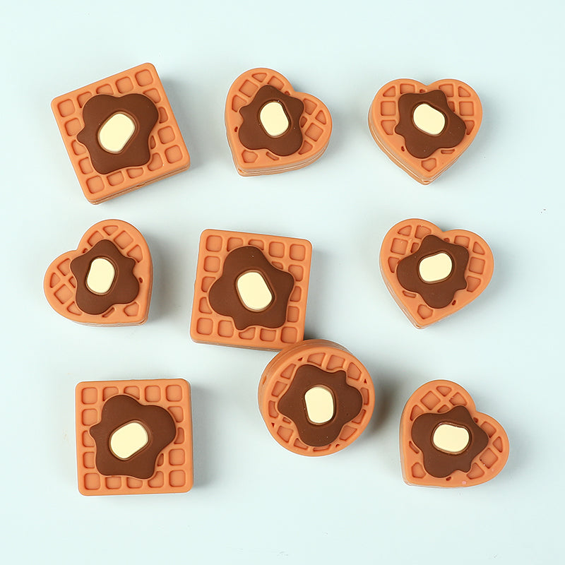 20Pcs Silicone Focal Beads Vanilla Flavored Waffles With Butter Detail 3