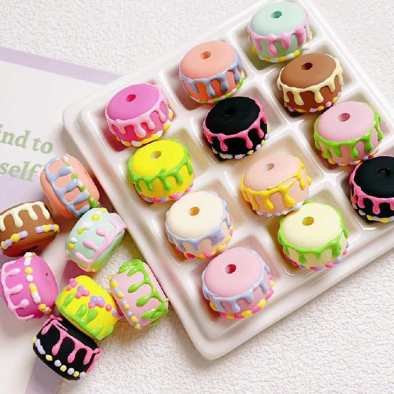 10pcs 14x20mm Cake Acrylic Beads DIY Bracelet Making 16