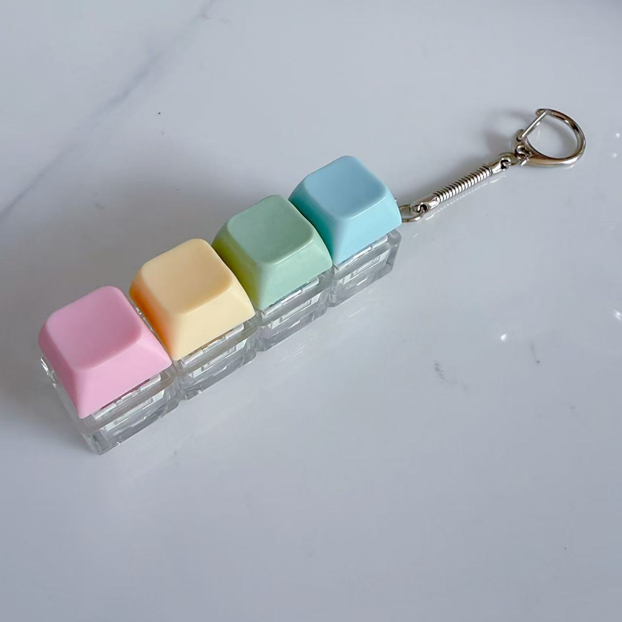 Plastic Keychain Button Mechanical Key Keyboard Fidget Toy 9