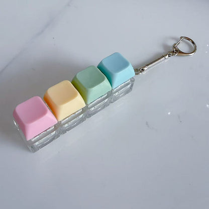 Plastic Keychain Button Mechanical Key Keyboard Fidget Toy 9