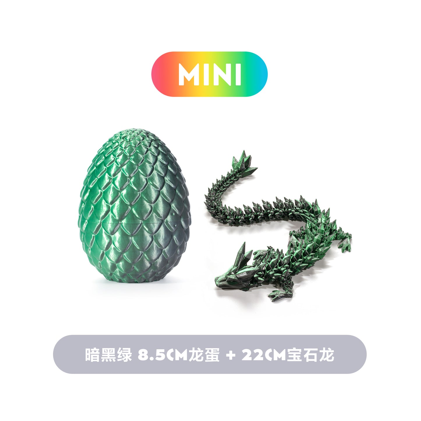 3D Printed Chinese Loong Dragon Egg Decoration Gift 22cm
