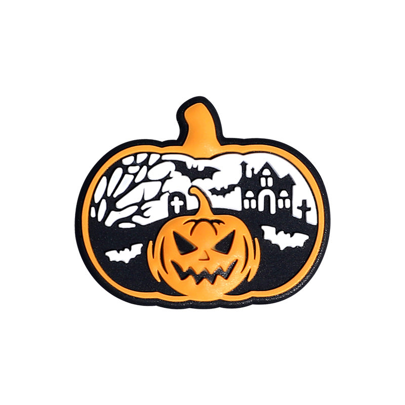 20Pcs Silicone Focal Beads Halloween Pumpkin Head Castle Design