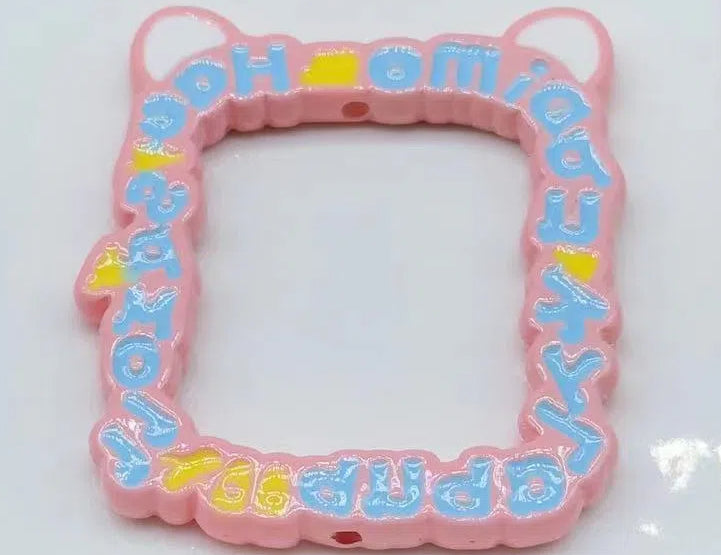 5Pcs 50x57mm Hand Painted Cat Photo Frame Acrylic Beads 7