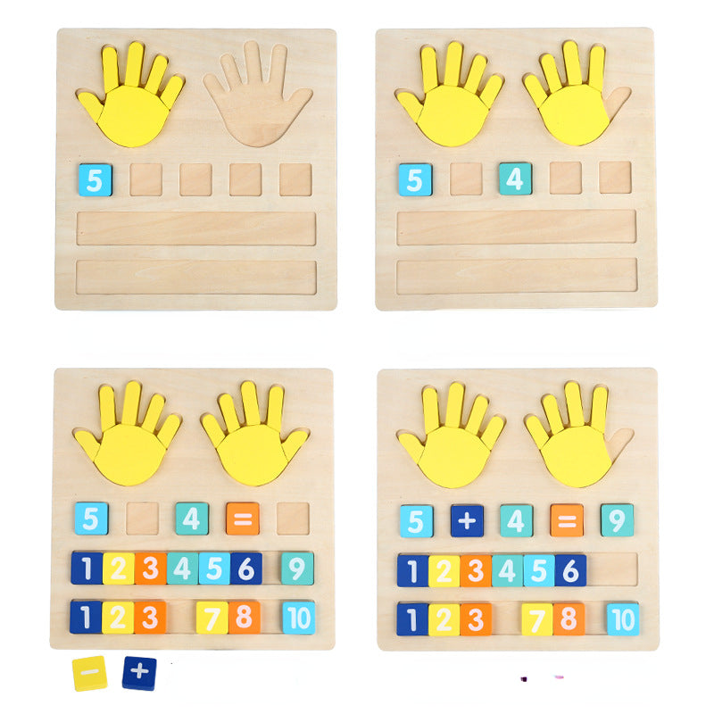 Wooden Finger Arithmetic Puzzle Montessori Toys Educational Toy 4