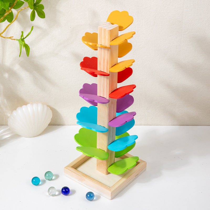 Wooden Marble Run Musical Tree Educational Toy 19cm 5