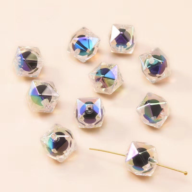 200pcs 16mm Diamond Acrylic Beads Transparent for Jewelry Making 9