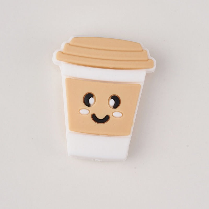 20pcs Silicone Focal Beads Smile Cup Front Facing Design 4