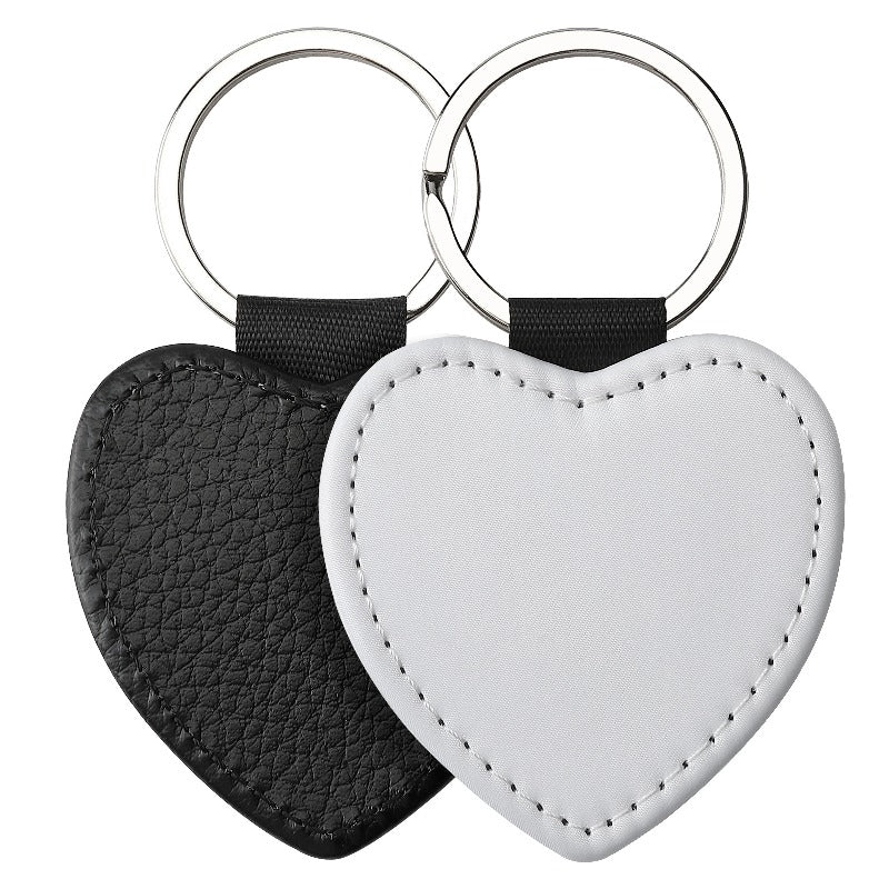 Sublimation Blank Leather Keychain Rectangular and Heart Shape 12