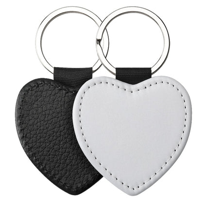 Sublimation Blank Leather Keychain Rectangular and Heart Shape 12