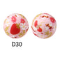 50pcs 15mm Rhombus Printed Silicone Beads Multi Color Design 40