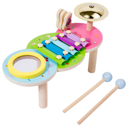 Wooden Kids Musical Instruments Four-in-One Percussion Instrument