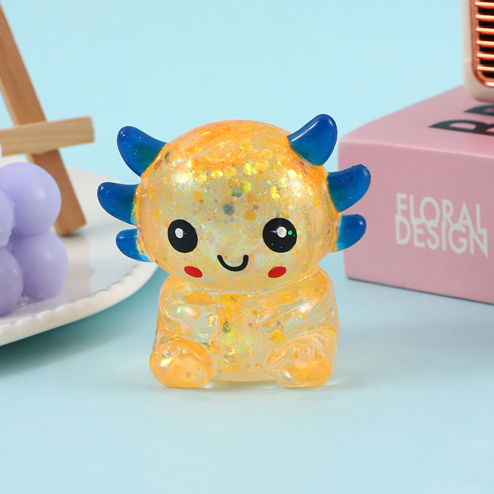 Glitter TPR Squishy Axolotl Sensory Toy 9